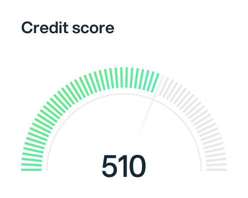 infographic showing a credit score of 510