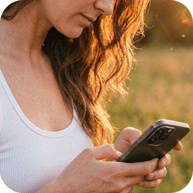 girl looking at phone