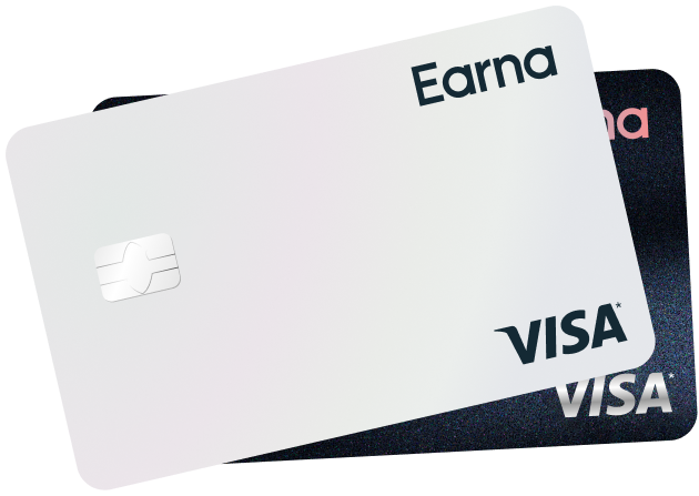 stacked Earna basic card and Earna obsidian card